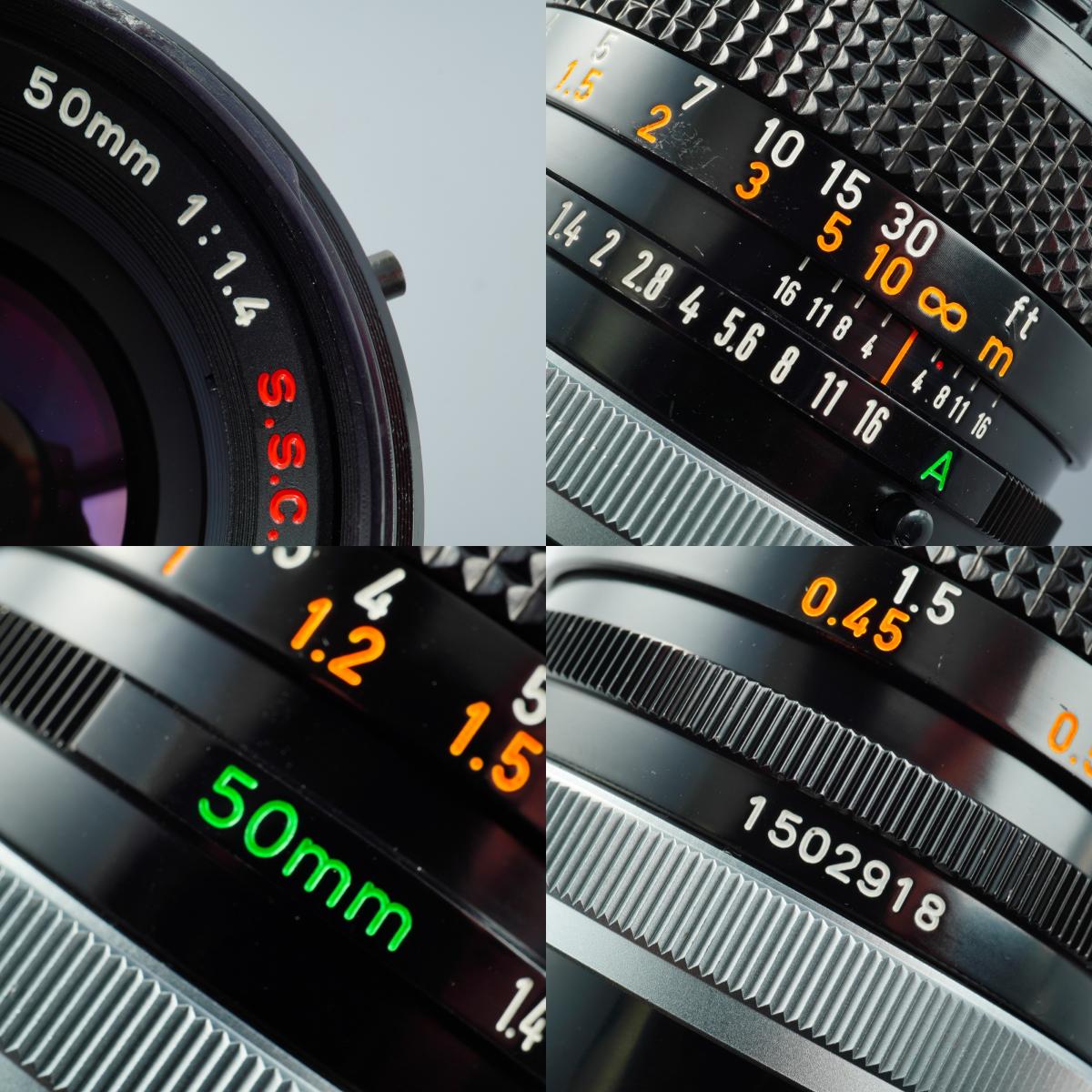 Canon FD 50mm F/1.4 S.S.C A mark 単焦点レンズ