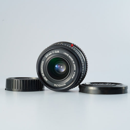 MINOLTA MD W.ROKKOR 35mm F/2.8 + HOOD 単焦点レンズ