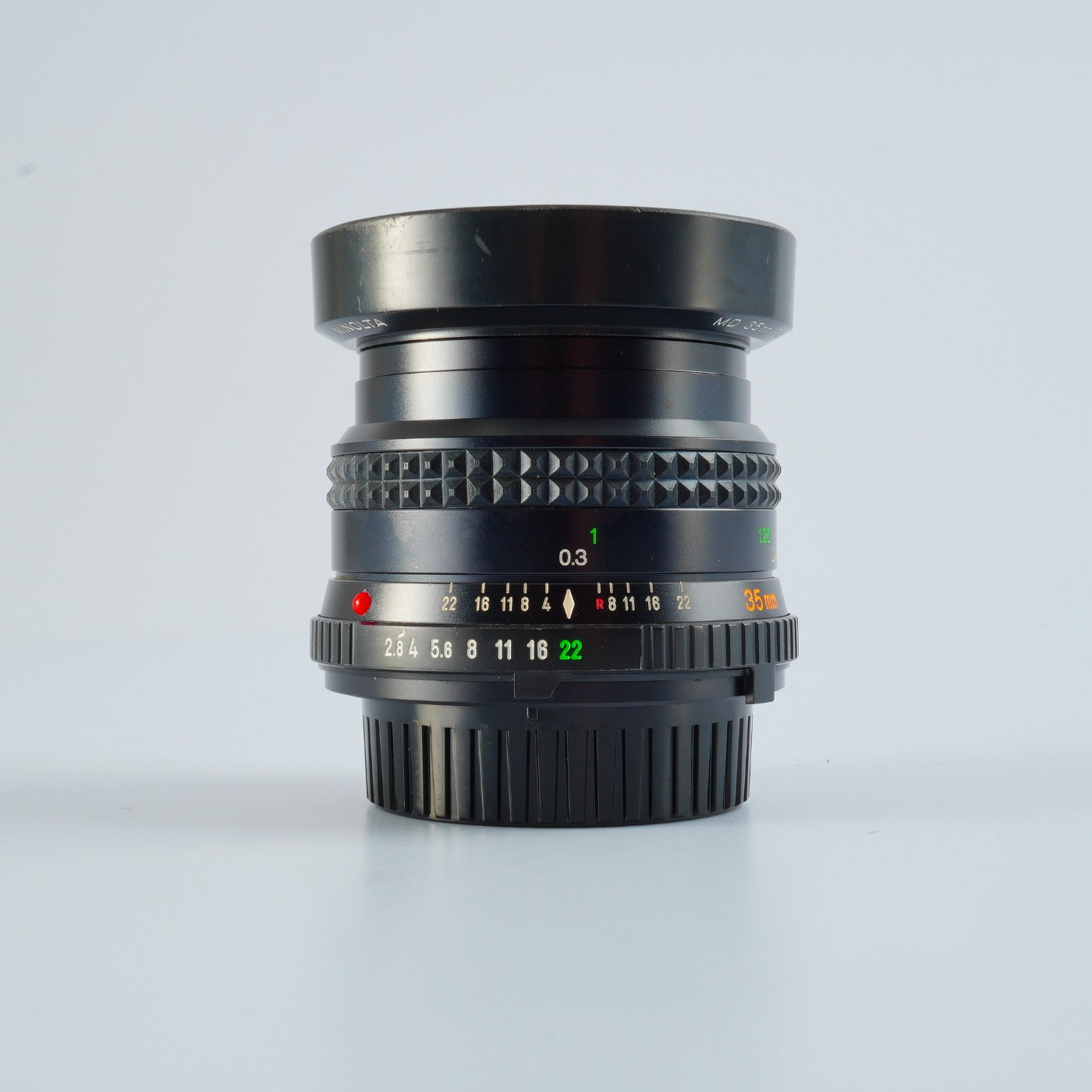 MINOLTA MD W.ROKKOR 35mm F/2.8 + HOOD 単焦点レンズ
