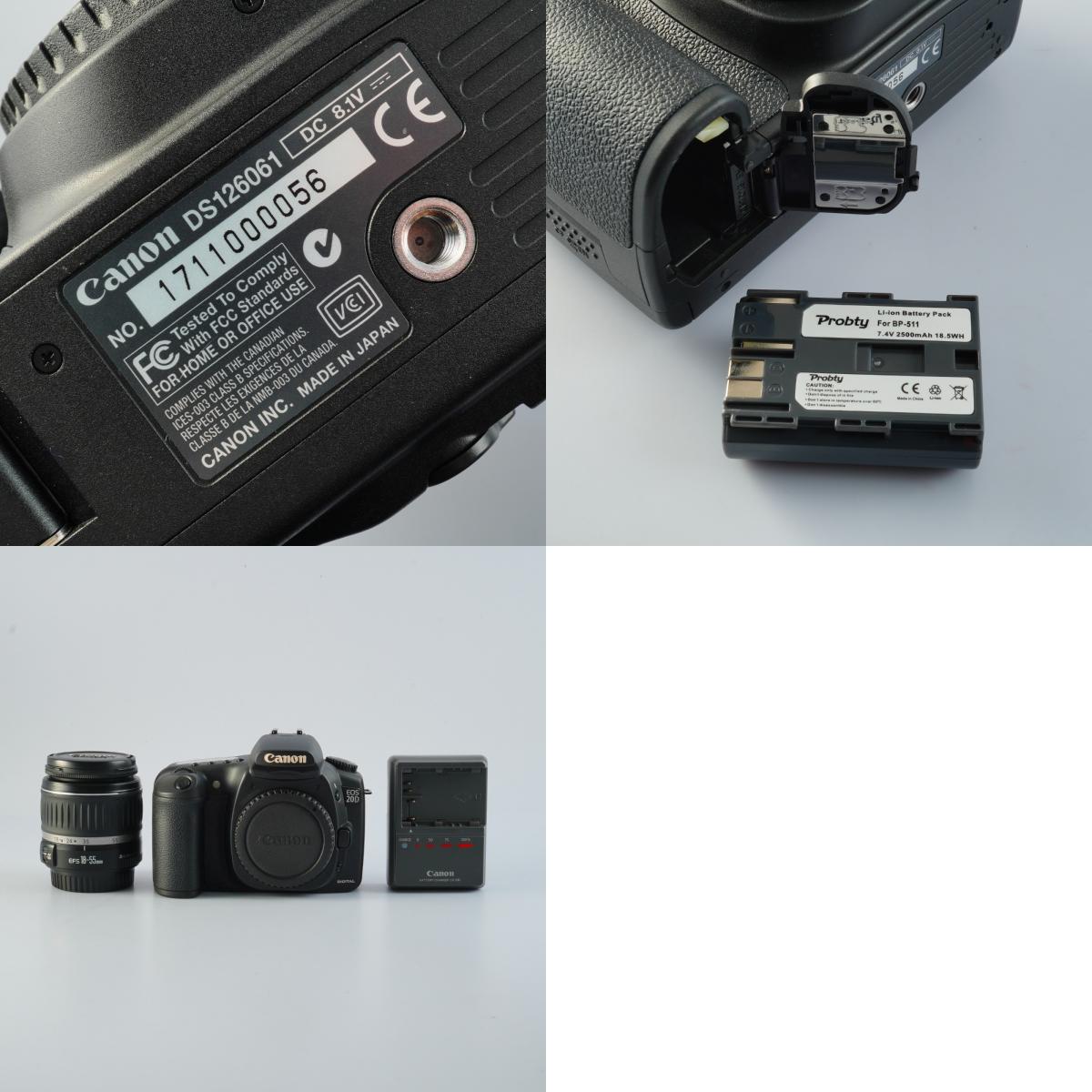 Canon EOS 20D + EF-S 18-55mm F/3.5-5.6Ⅱ USM + CF 2GB デジタル一眼レフカメラ