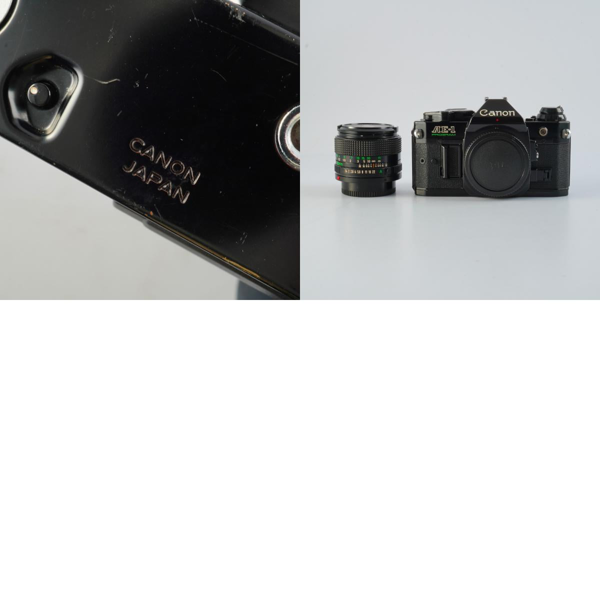 【CLA’d】 Canon AE-1 Program Black + New FD 50mm F/1.4 MF フィルム一眼レフカメラ