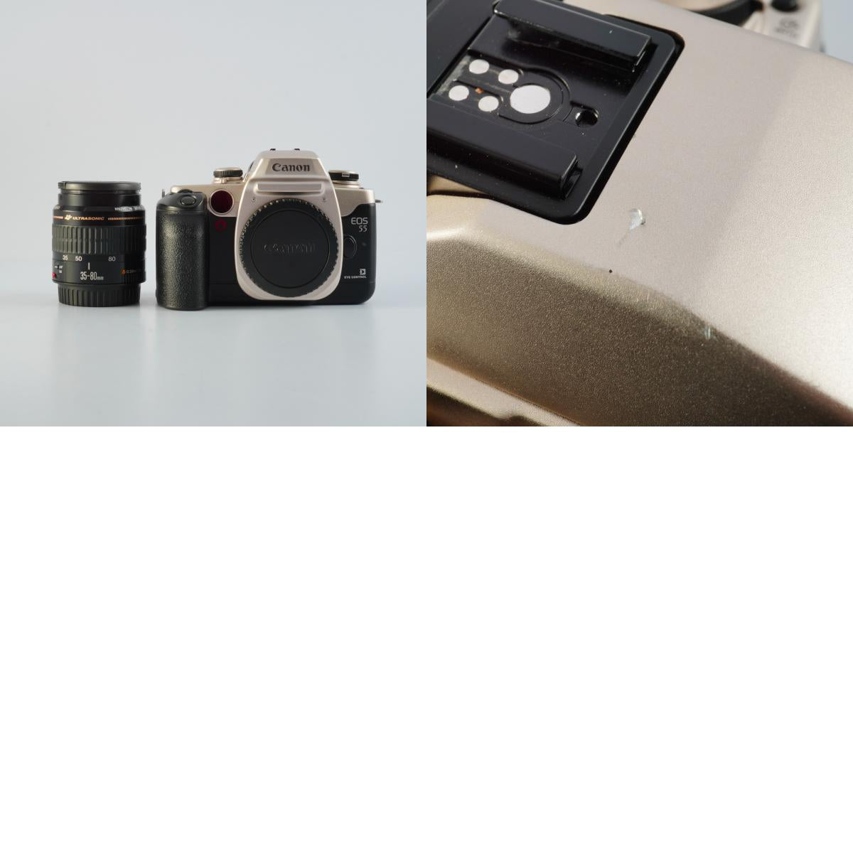Canon EOS 55 (ELAN II) Gold + EF 35-80mm F/4-5.6 USM AF フィルム一眼レフカメラ