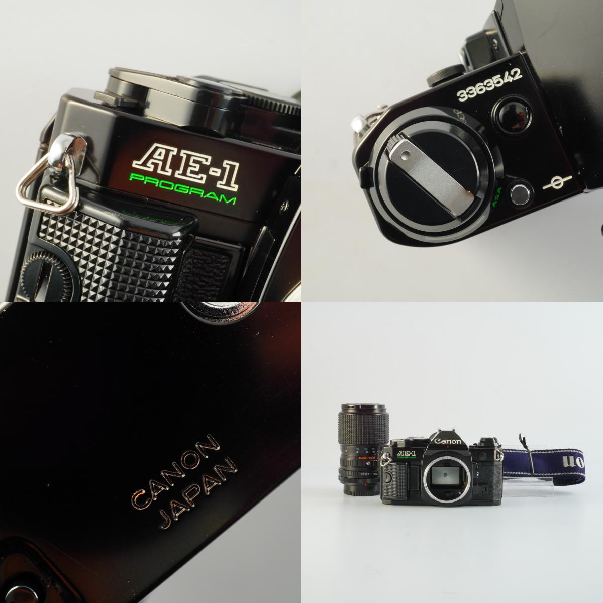 【Serviced】 Canon AE-1 Program Black + RMC Tokina 35-105mm F/3.5-4.3 MF フィルム一眼レフカメラ