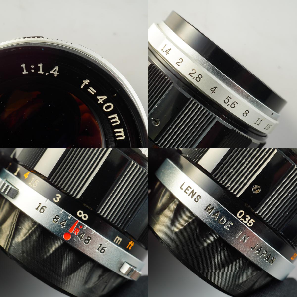 【Serviced】 OLYMPUS G.ZUIKO AUTO-S 40mm F/1.4 TTL for PEN FT / FV / F 単焦点レンズ