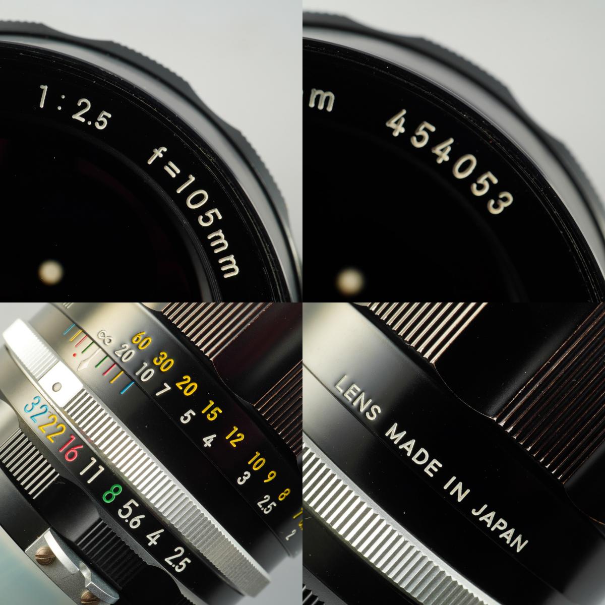 【Serviced】 Nikon 非Ai NIKKOR-P Auto 105mm F/2.5 単焦点レンズ
