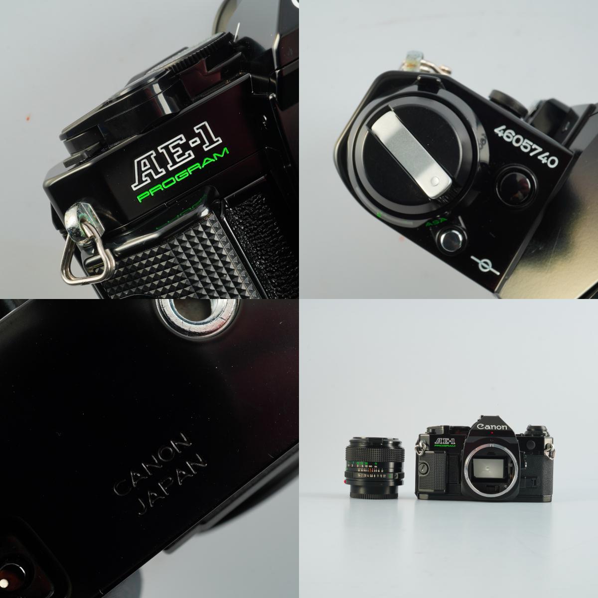 【Serviced】 Canon AE-1 Program Black + New FD 50mm F/1.4 MF フィルム一眼レフカメラ