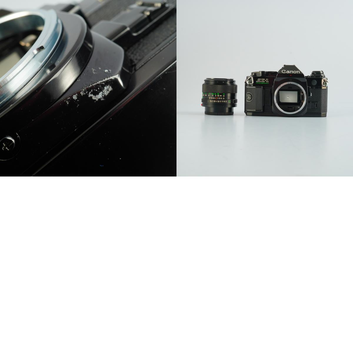 【Serviced】 Canon AE-1 Program Black + New FD 50mm F/1.4 MF フィルム一眼レフカメラ