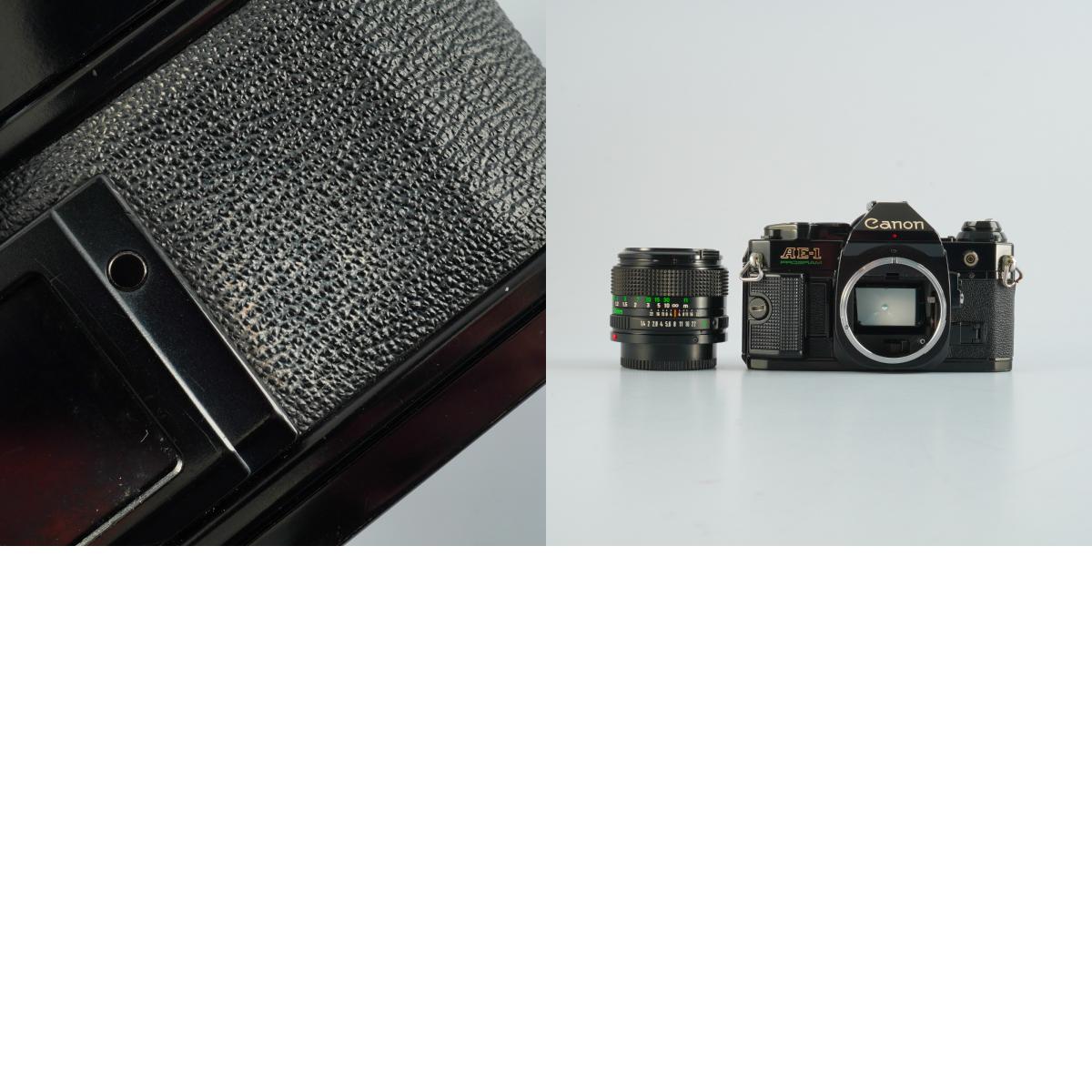 【Serviced】 Canon AE-1 Program Black + New FD 50mm F/1.4 MF フィルム一眼レフカメラ