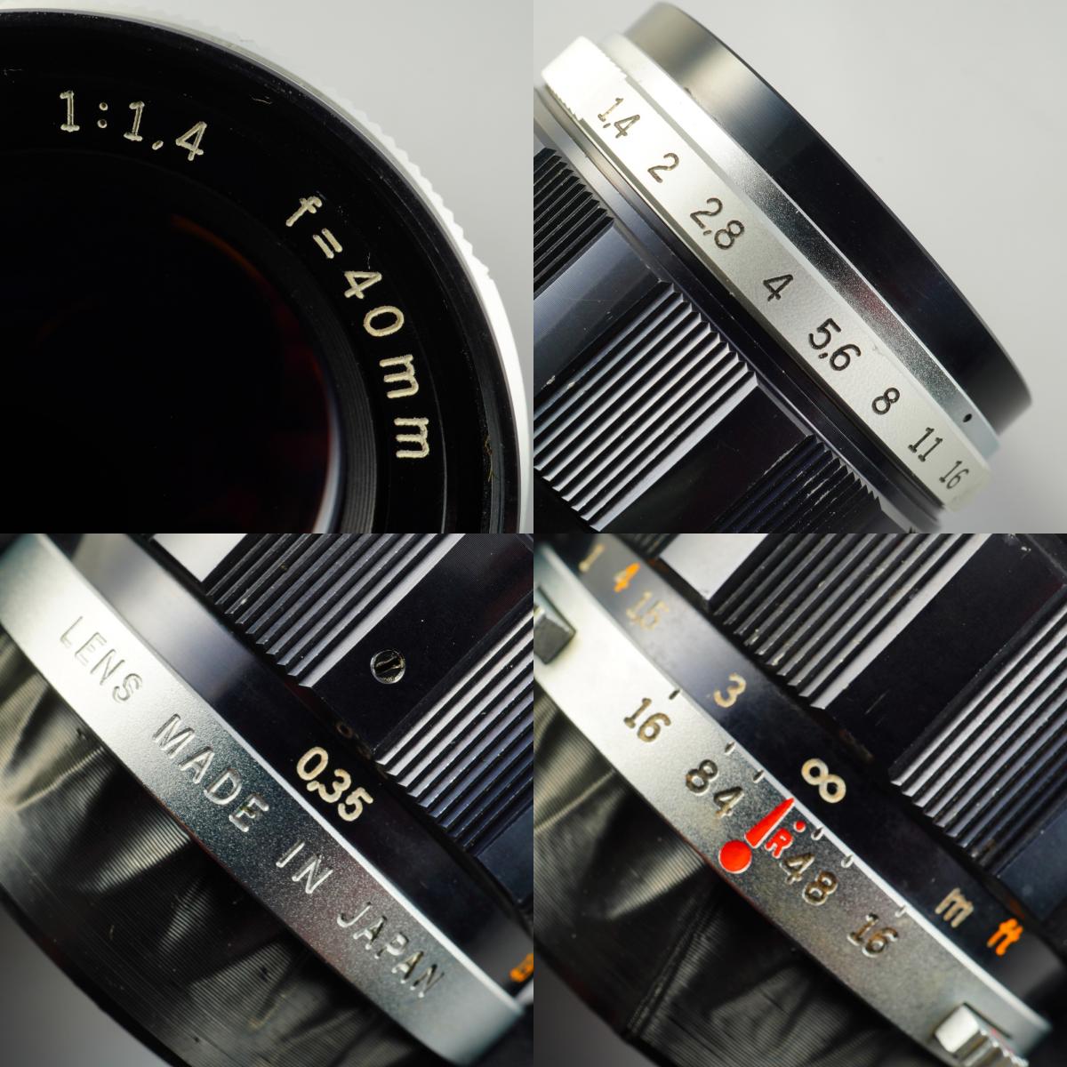 【Serviced】 OLYMPUS G.ZUIKO AUTO-S 40mm F/1.4 for PEN FT / FV / F 単焦点レンズ