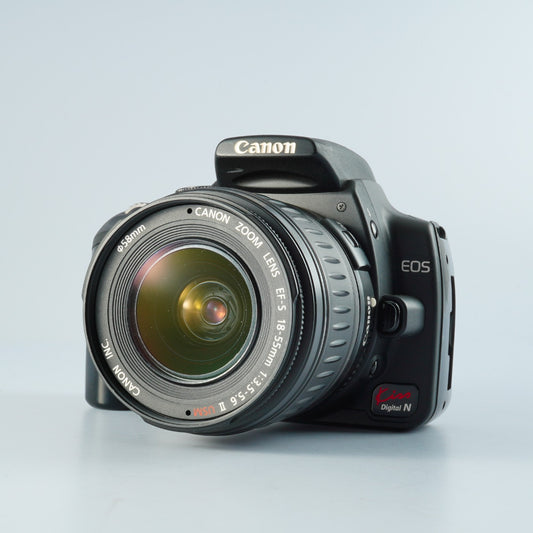 Canon EOS Kiss Digital N + EF-S 18-55mm F3.5-5.6 Ⅱ USM + CF Card 512MB デジタル一眼レフカメラ