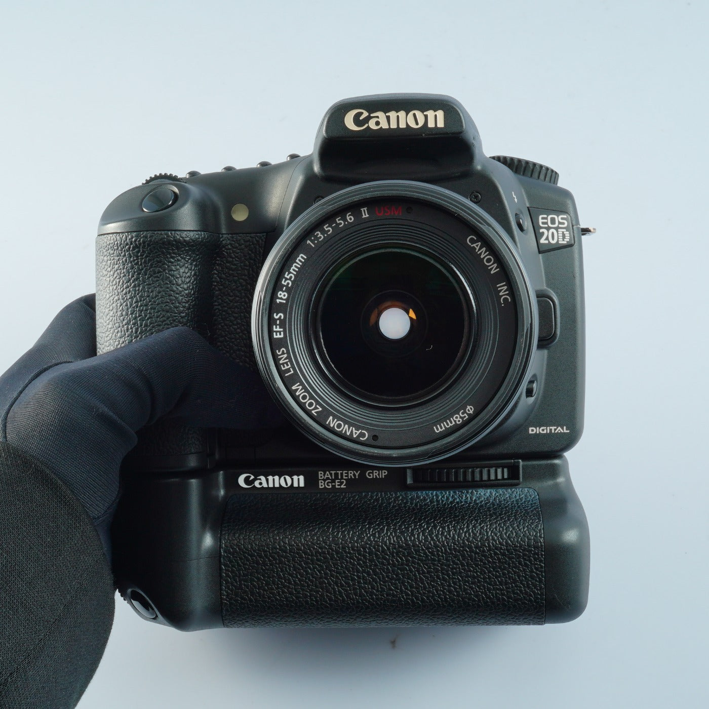 Canon EOS 20D + EF-S 18-55mm F/3.5-5.6Ⅱ USM + BG-E2 + CF 1GB デジタル一眼レフカメラ