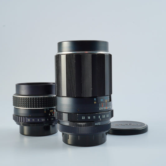 PENTAX SMC Takumar 55mm F/1.8 & Pentax Super Takumar 135mm F/3.5  (M42用) 単焦点レンズ