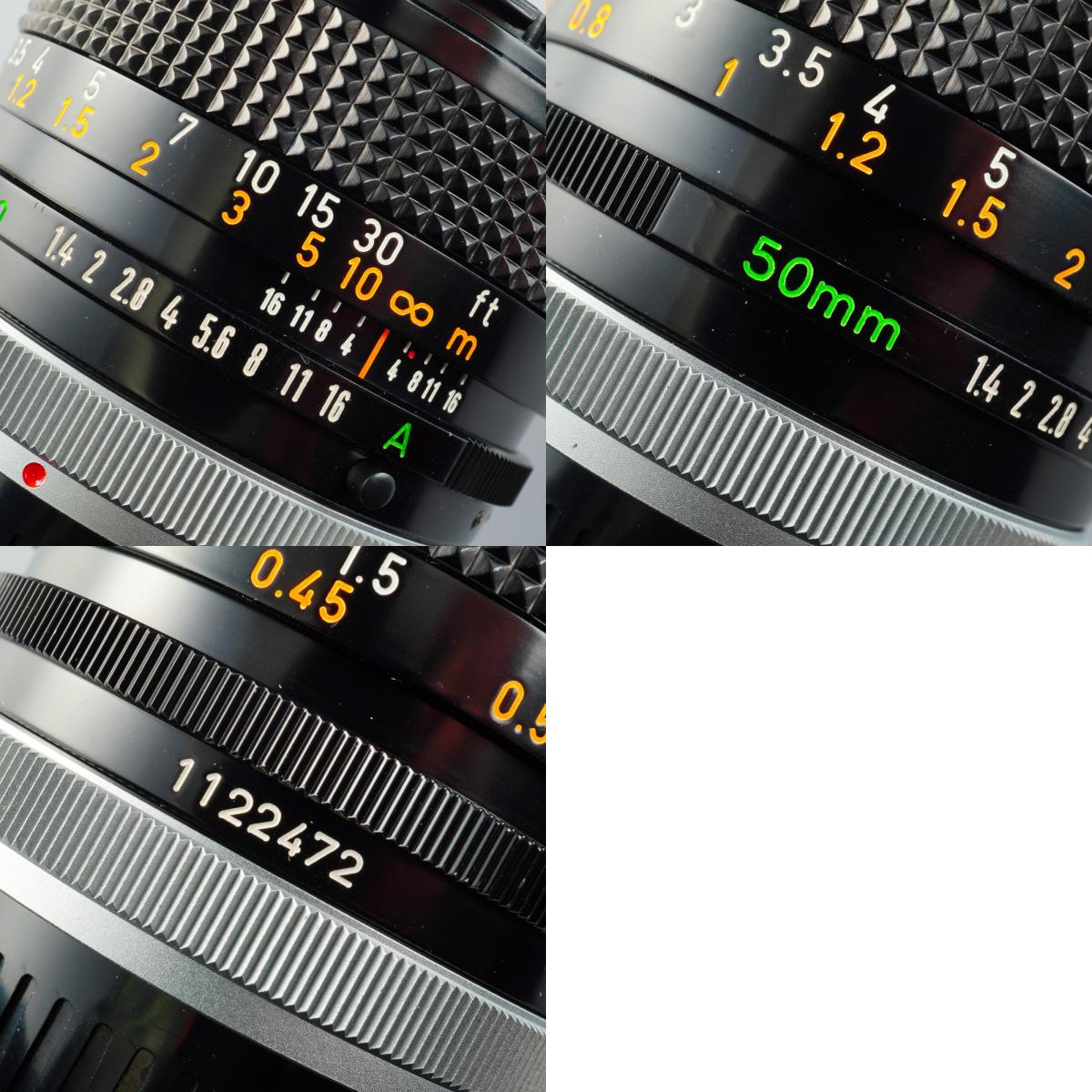 Canon FD 50mm F/1.4 S.S.C. A mark 単焦点レンズ