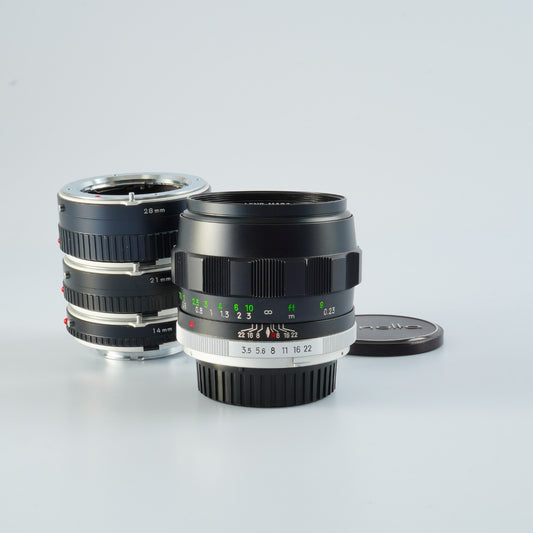 MINOLTA MC Macro Rokkor-QF 50mm F/3.5 + 14mm 21mm 28mm Extension Tube マクロレンズ