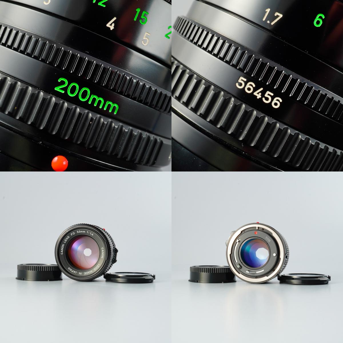 Canon New FD 50mm F/1.4 + 70-150mm F/4.5 + 200mm F/4 単焦点レンズ