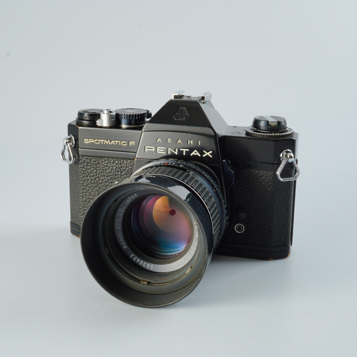 【Serviced & Tested】 PENTAX F SPF BLACK + SMC TAKUMAR 50mm F/1.4 MF フィルム一眼レフカメラ