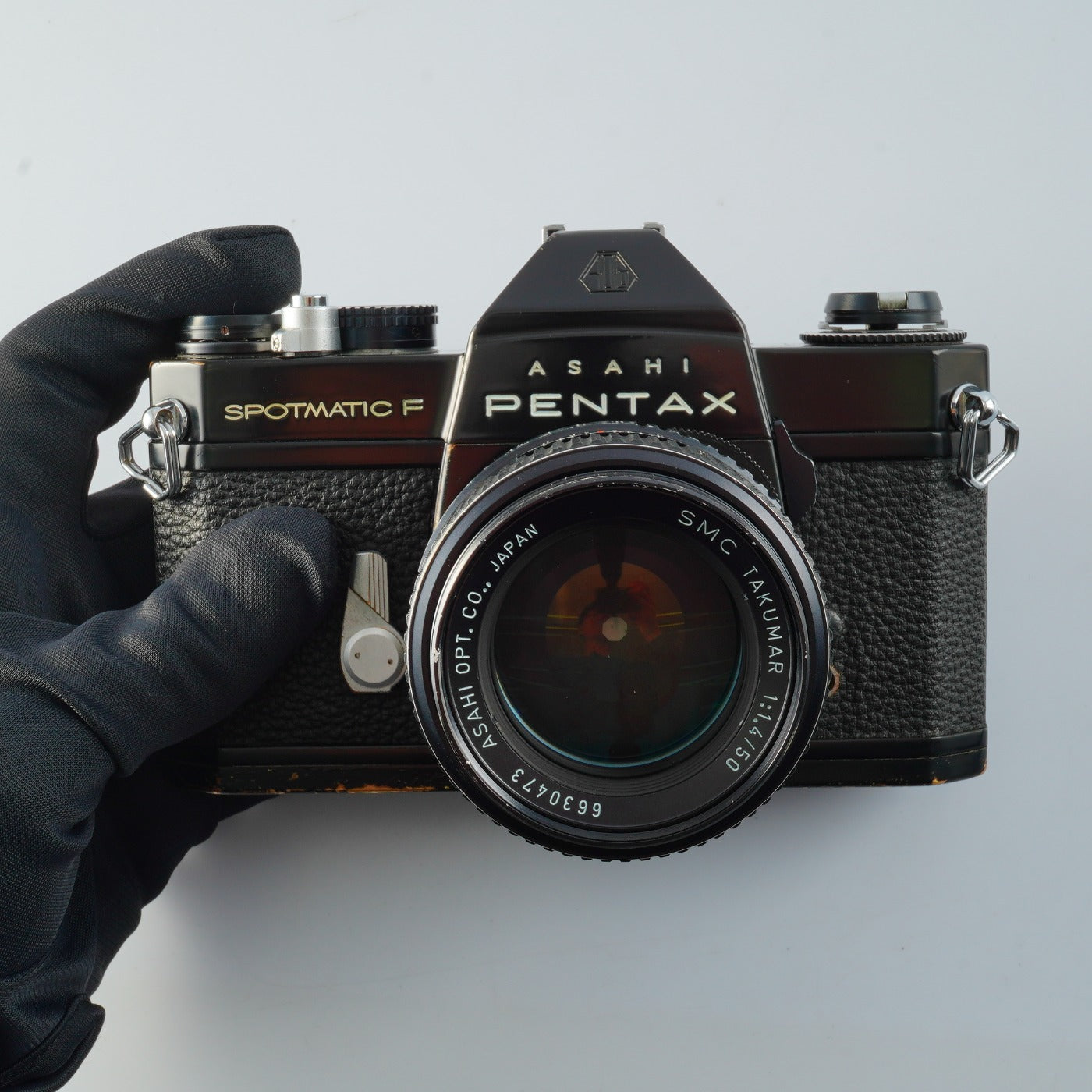 【Serviced & Tested】 PENTAX F SPF BLACK + SMC TAKUMAR 50mm F/1.4 MF フィルム一眼レフカメラ
