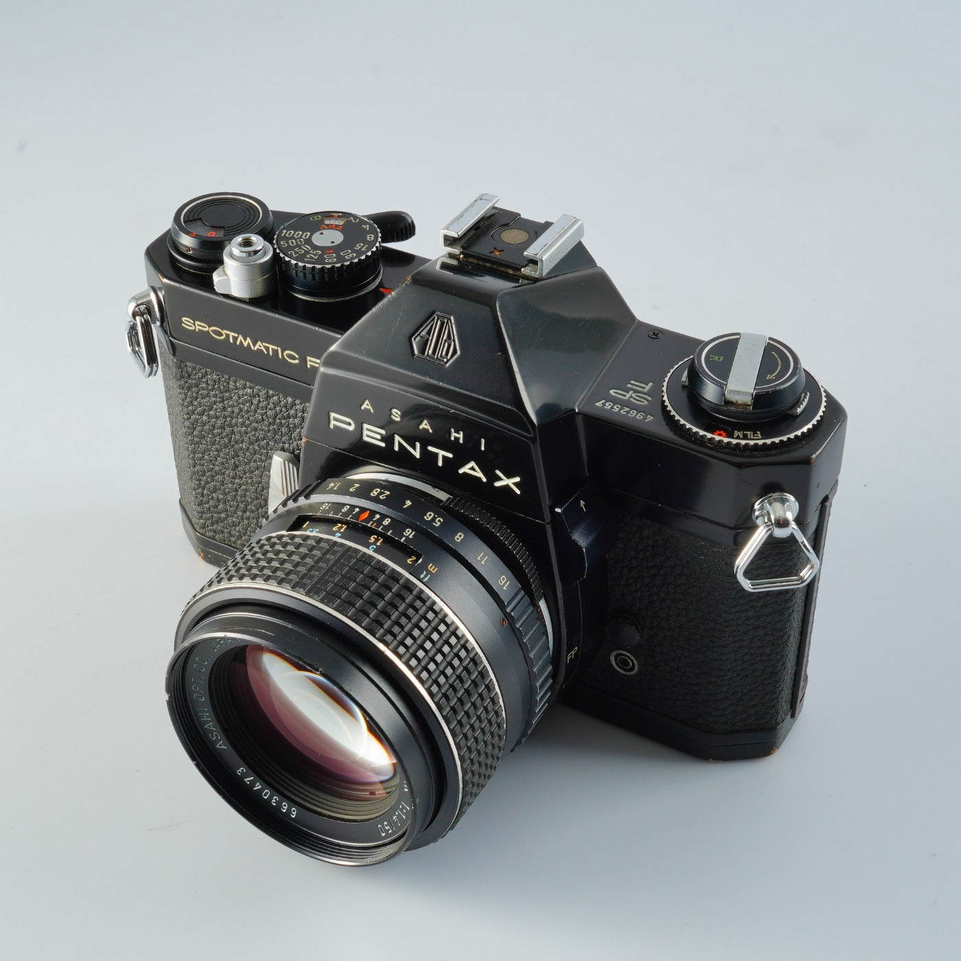 【Serviced & Tested】 PENTAX F SPF BLACK + SMC TAKUMAR 50mm F/1.4 MF フィルム一眼レフカメラ