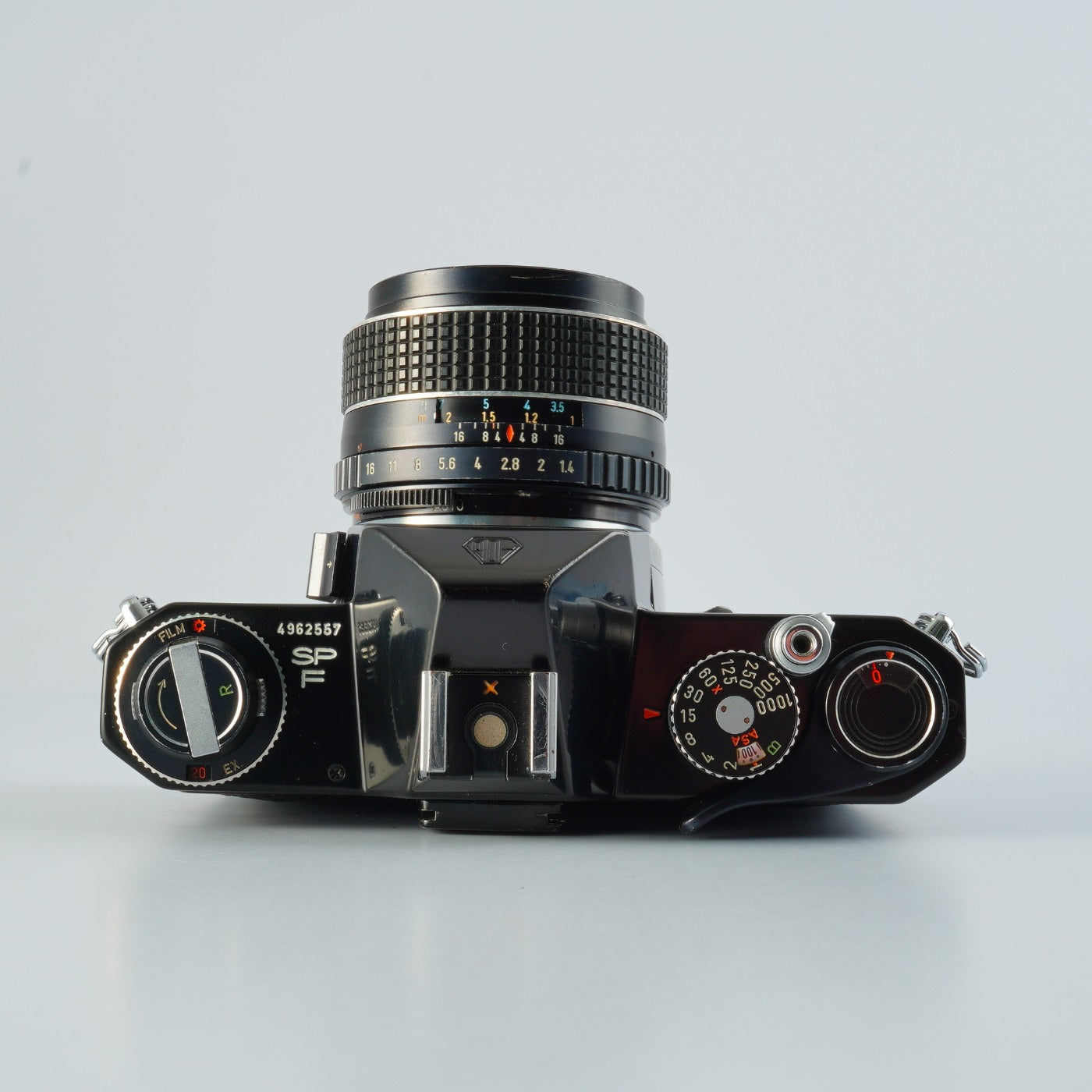 【Serviced & Tested】 PENTAX F SPF BLACK + SMC TAKUMAR 50mm F/1.4 MF フィルム一眼レフカメラ