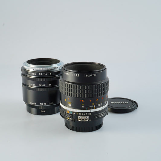 Nikon Ai-s Micro NIKKOR 55mm F/2.8 + PK-13-12-11A マクロレンズ