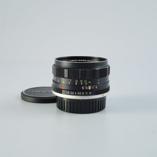 MINOLTA AUTO ROKKOR-PF 55mm F/1.8 prime lens