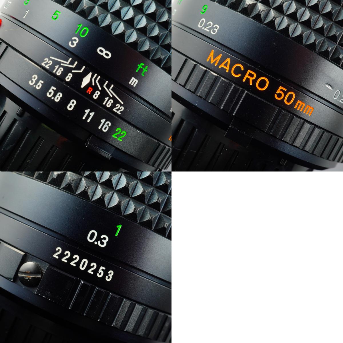 MINOLTA MD MACRO ROKKOR 50mm F/3.5 prime lens