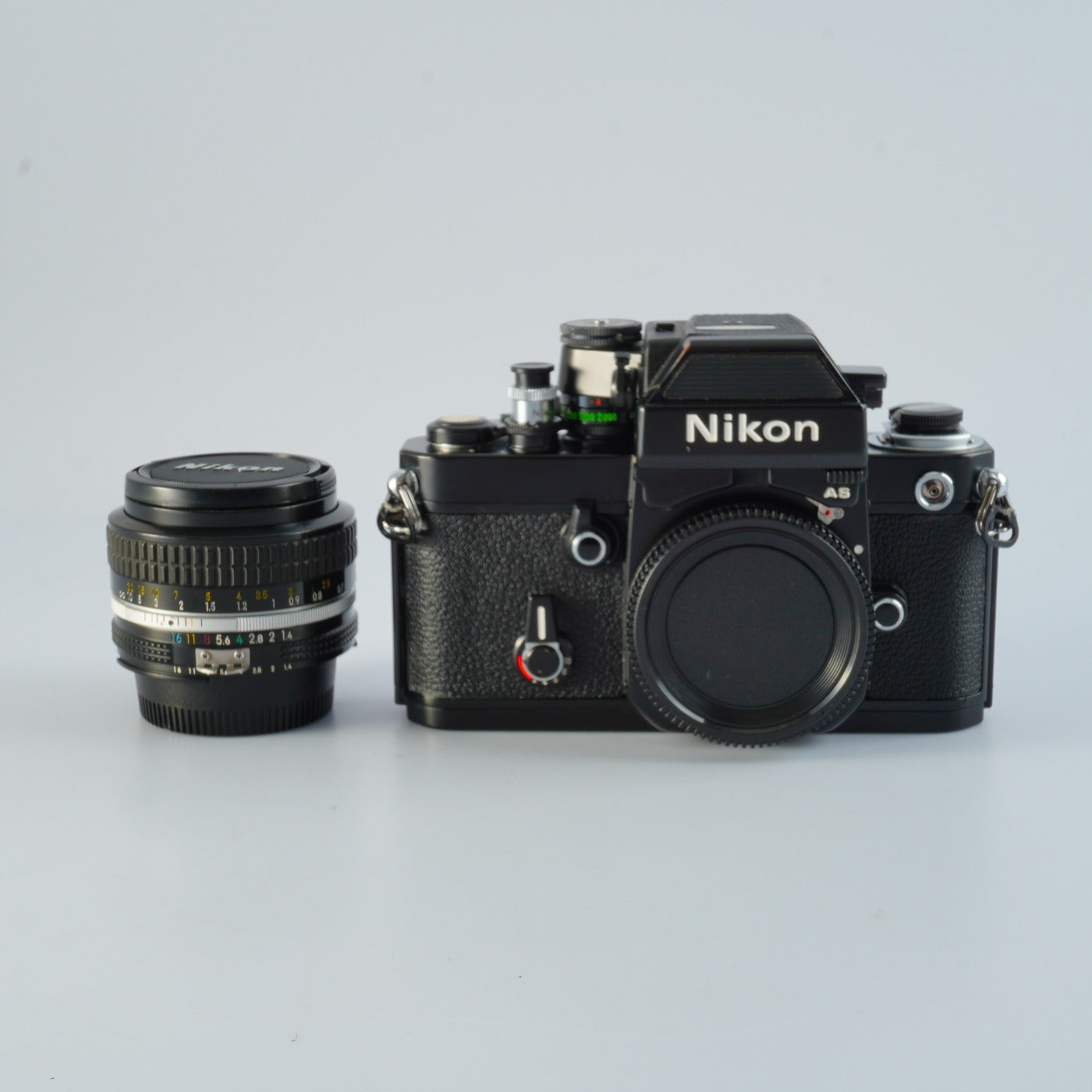 【SERVICED & TESTED】 Nikon F2 Photomic AS DP-12 Black + NIKKOR Ai 50mm F/1.4 + AR-1 MF フィルム一眼レフカメラ