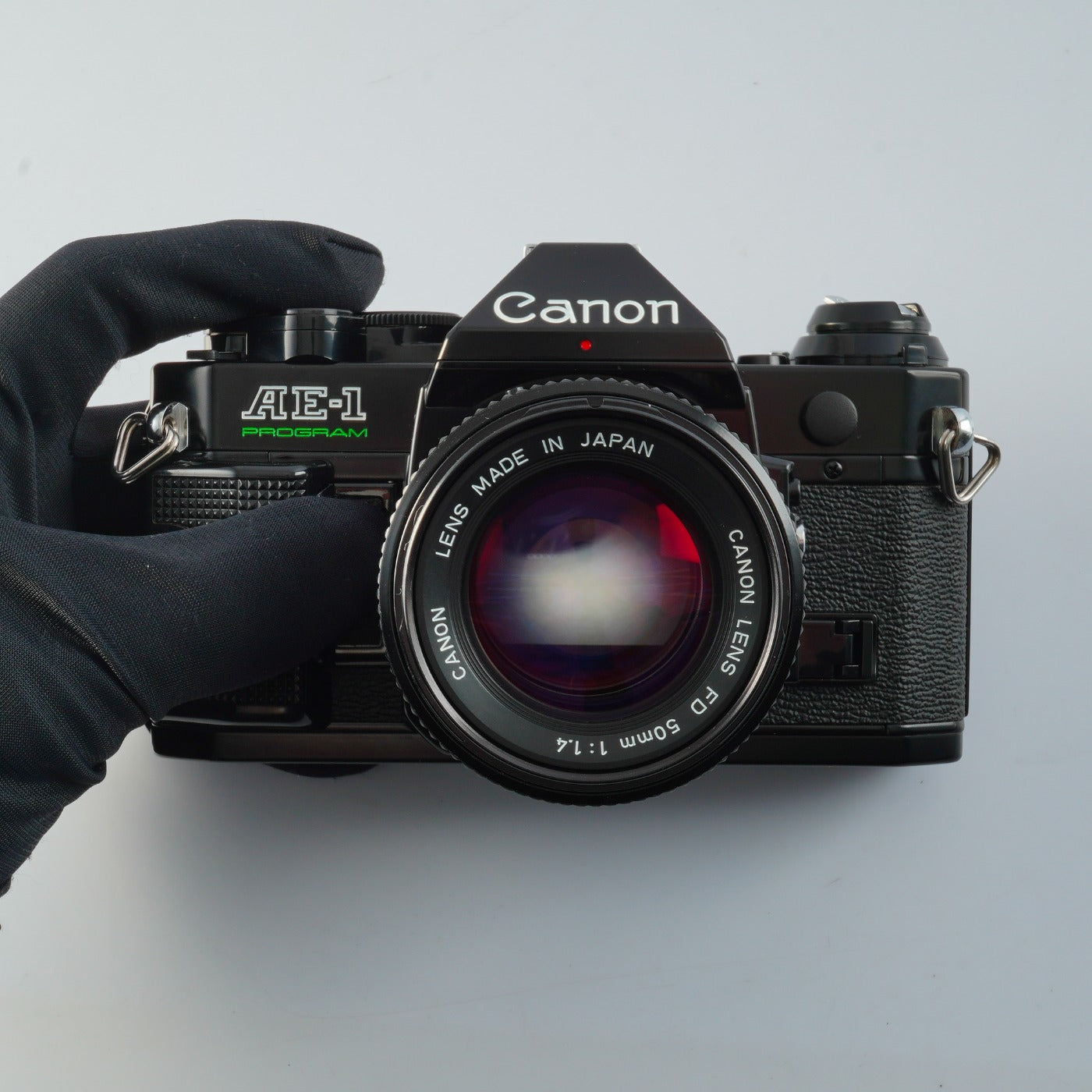 [SERVICED &amp; TESTED] Canon AE-1 Program Black + New FD 50mm F/1.4 MF Film SLR Camera