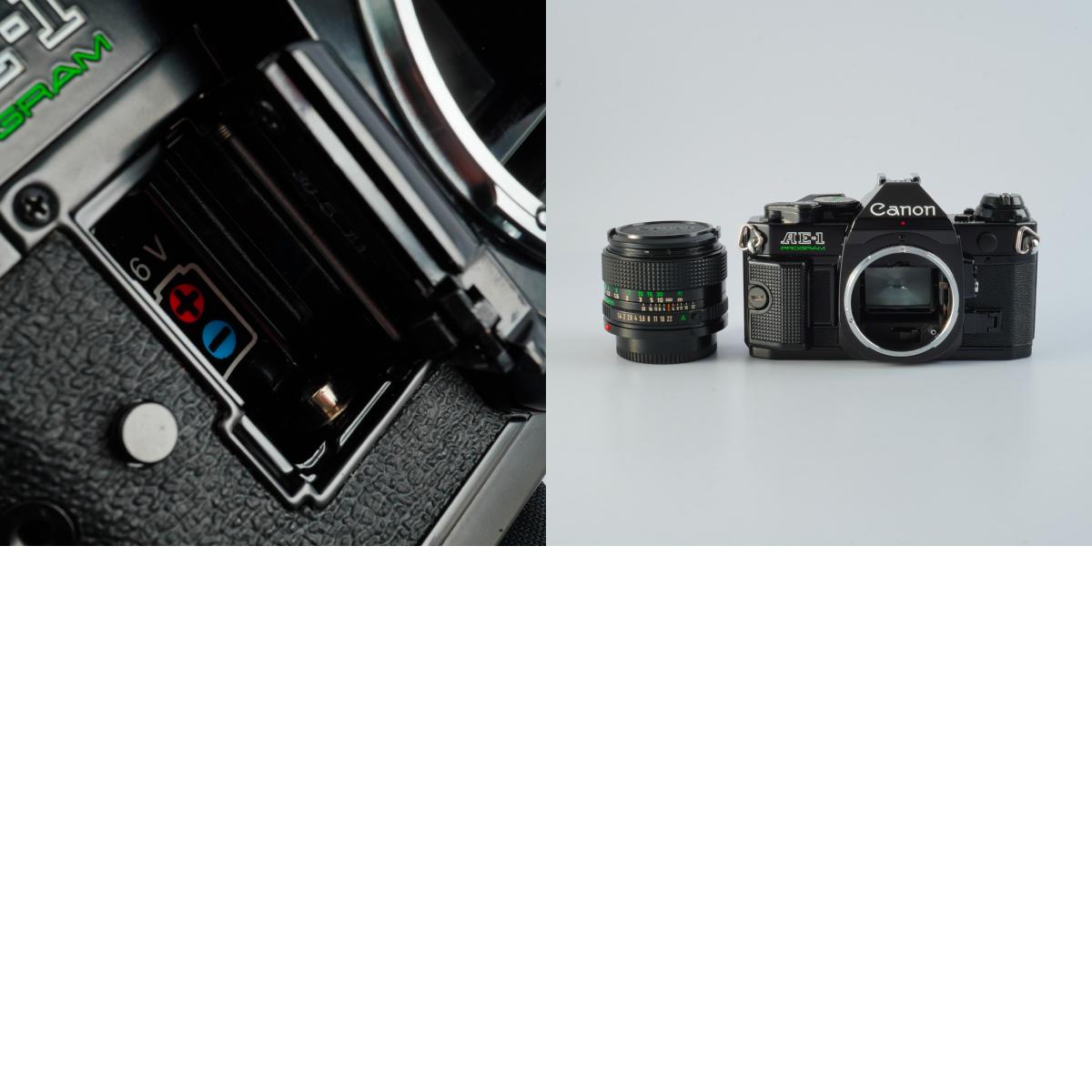 [SERVICED &amp; TESTED] Canon AE-1 Program Black + New FD 50mm F/1.4 MF Film SLR Camera