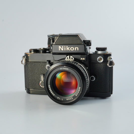 [SERVICED &amp; TESTED] Nikon F2 Photomic AS DP-12 Black + NIKKOR Ai 50mm F/1.4 MF Film SLR Camera