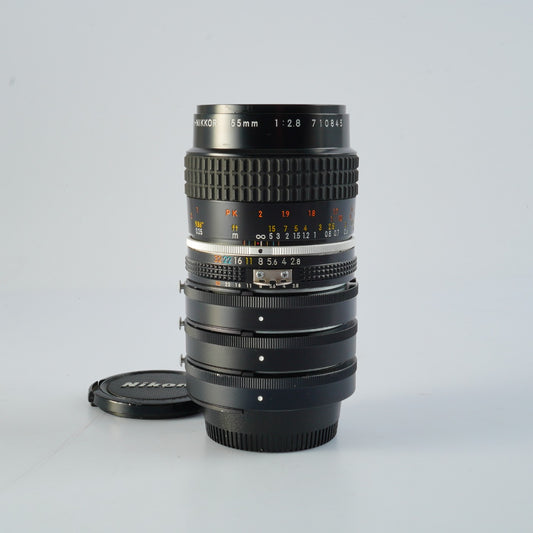 Nikon Ai-S Micro NIKKOR 55mm F/2.8 +PK12 x3 単焦点レンズ