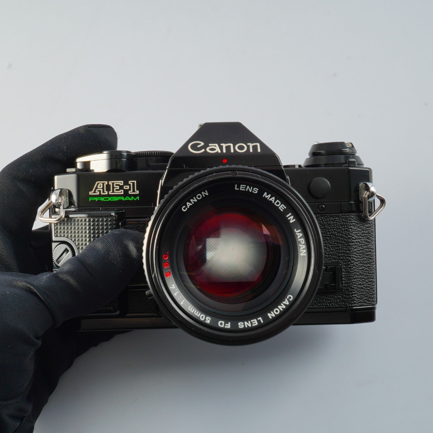 【CLA’d】 Canon AE-1 Program Black + FD 50mm F/1.4 S.S.C. MF フィルム一眼レフカメラ