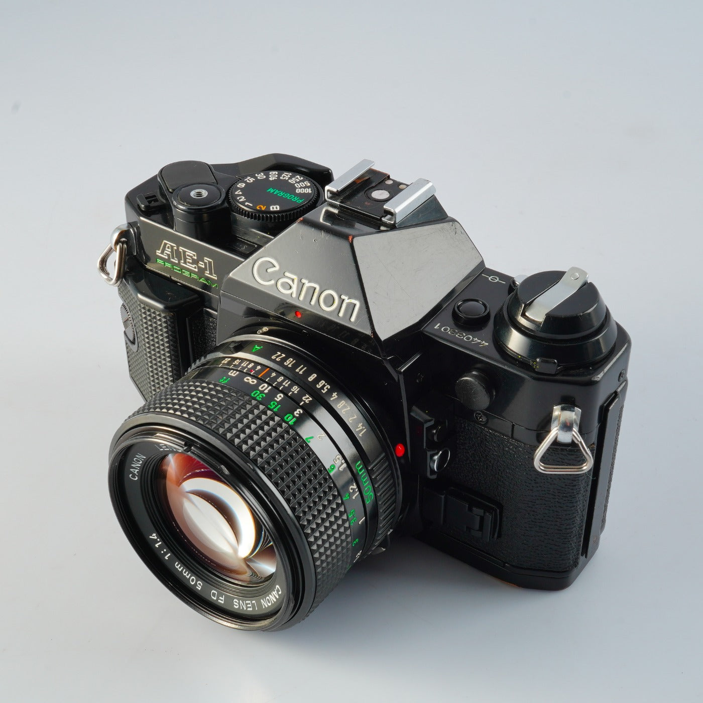 【CLA’d】 Canon AE-1 Program Black + NEW FD 50mm F/1.4 MF フィルム一眼レフカメラ