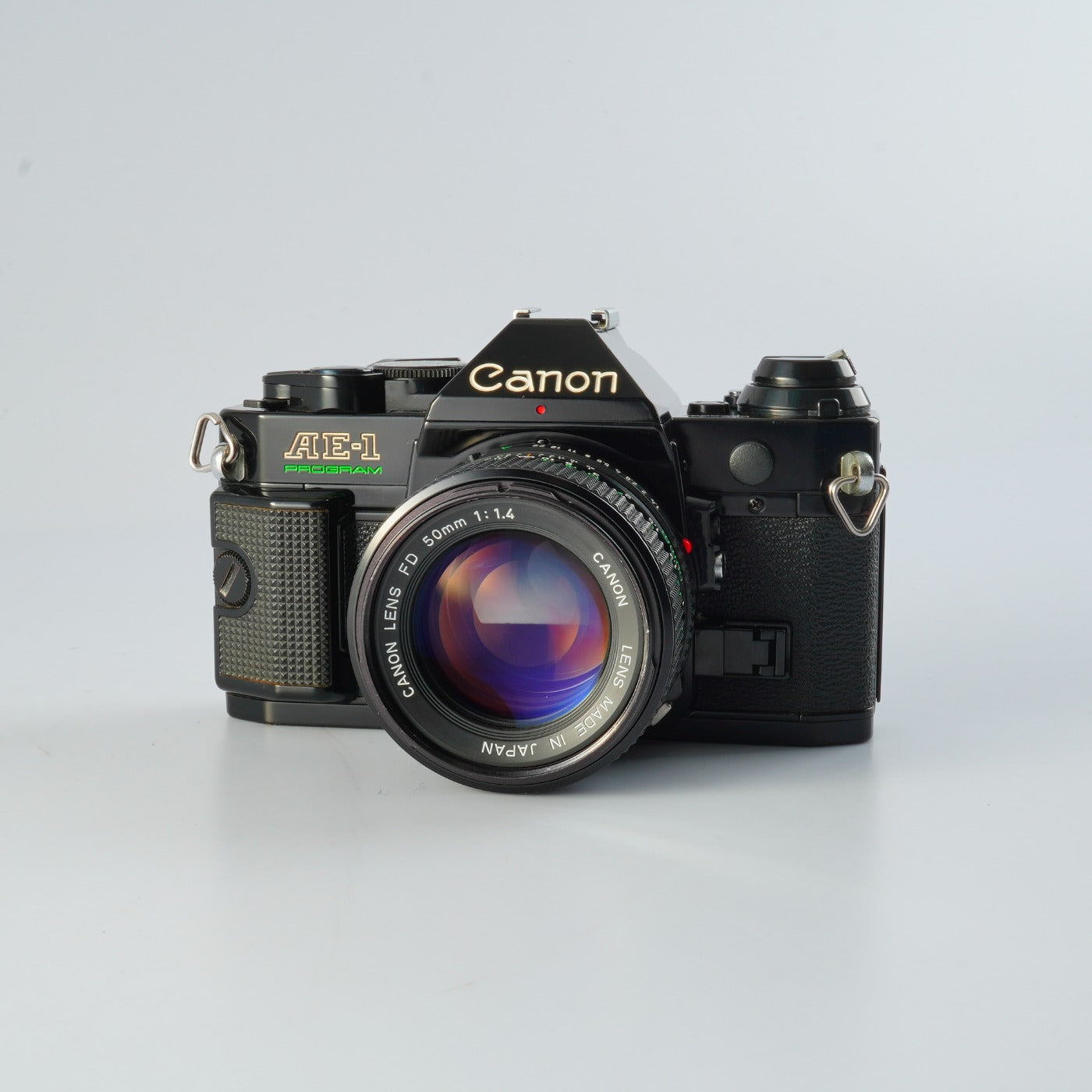 【CLA’d】 Canon AE-1 Program Black + New FD 50mm F/1.4 MF フィルム一眼レフカメラ