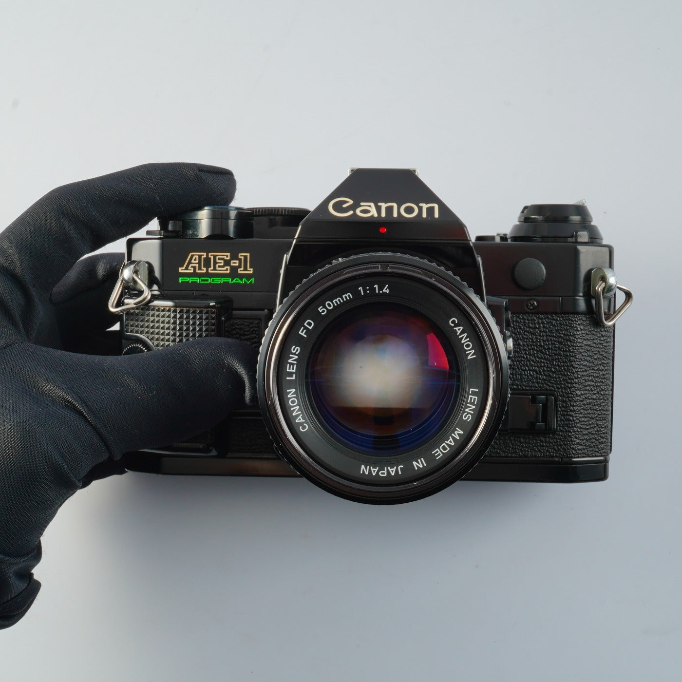 【CLA’d】 Canon AE-1 Program Black + New FD 50mm F/1.4 MF フィルム一眼レフカメラ