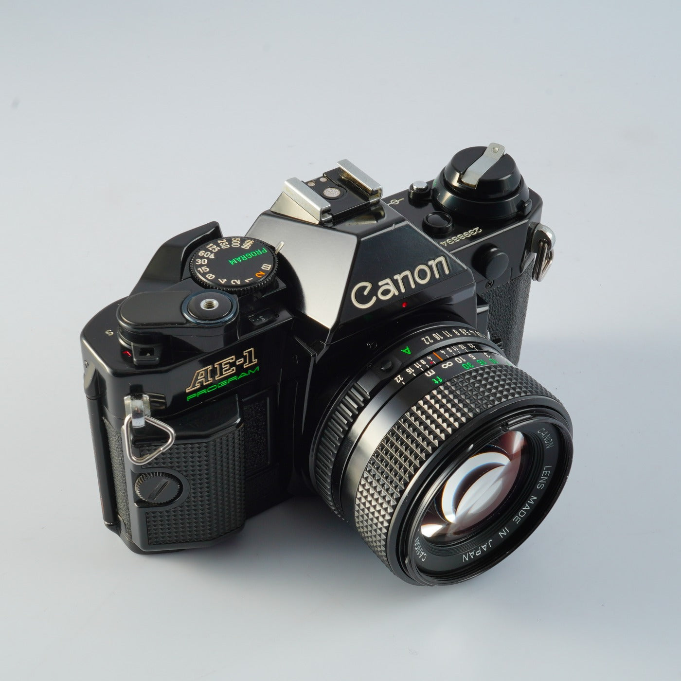 【CLA’d】 Canon AE-1 Program Black + New FD 50mm F/1.4 MF フィルム一眼レフカメラ