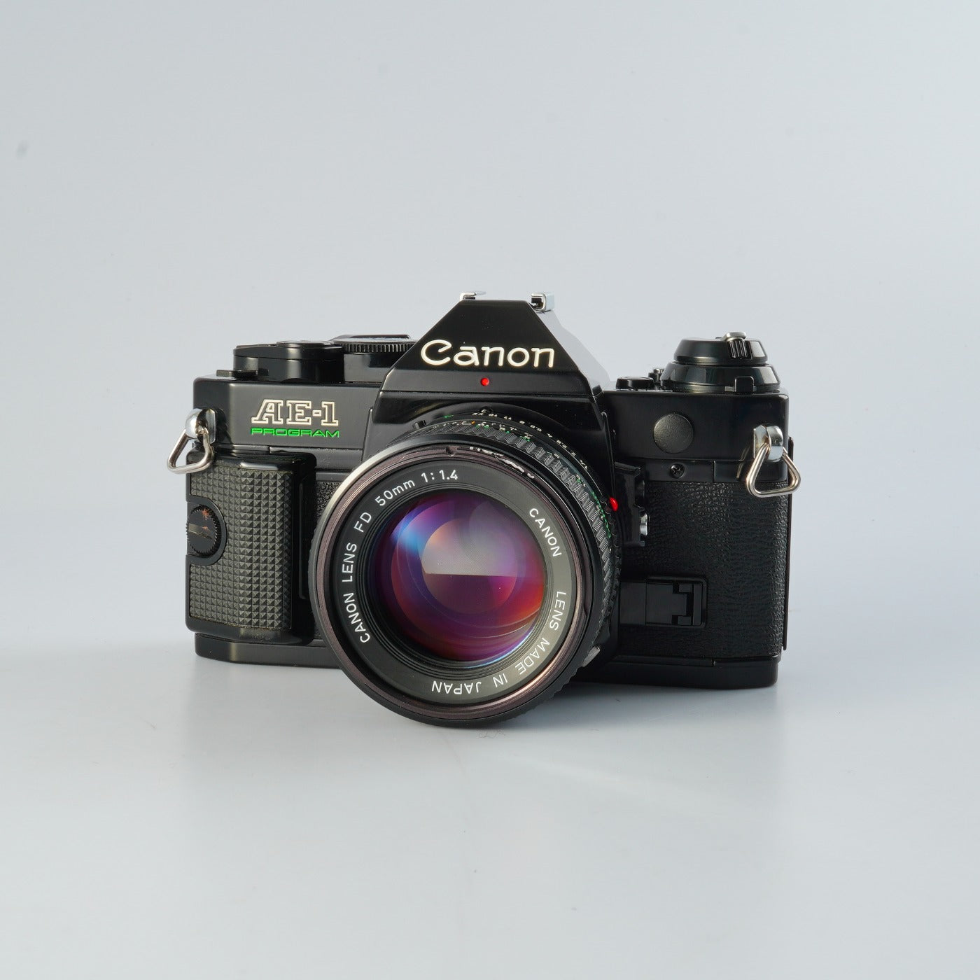 【CLA’d】 Canon AE-1 Program Black + New FD 50mm F/1.4 MF フィルム一眼レフカメラ