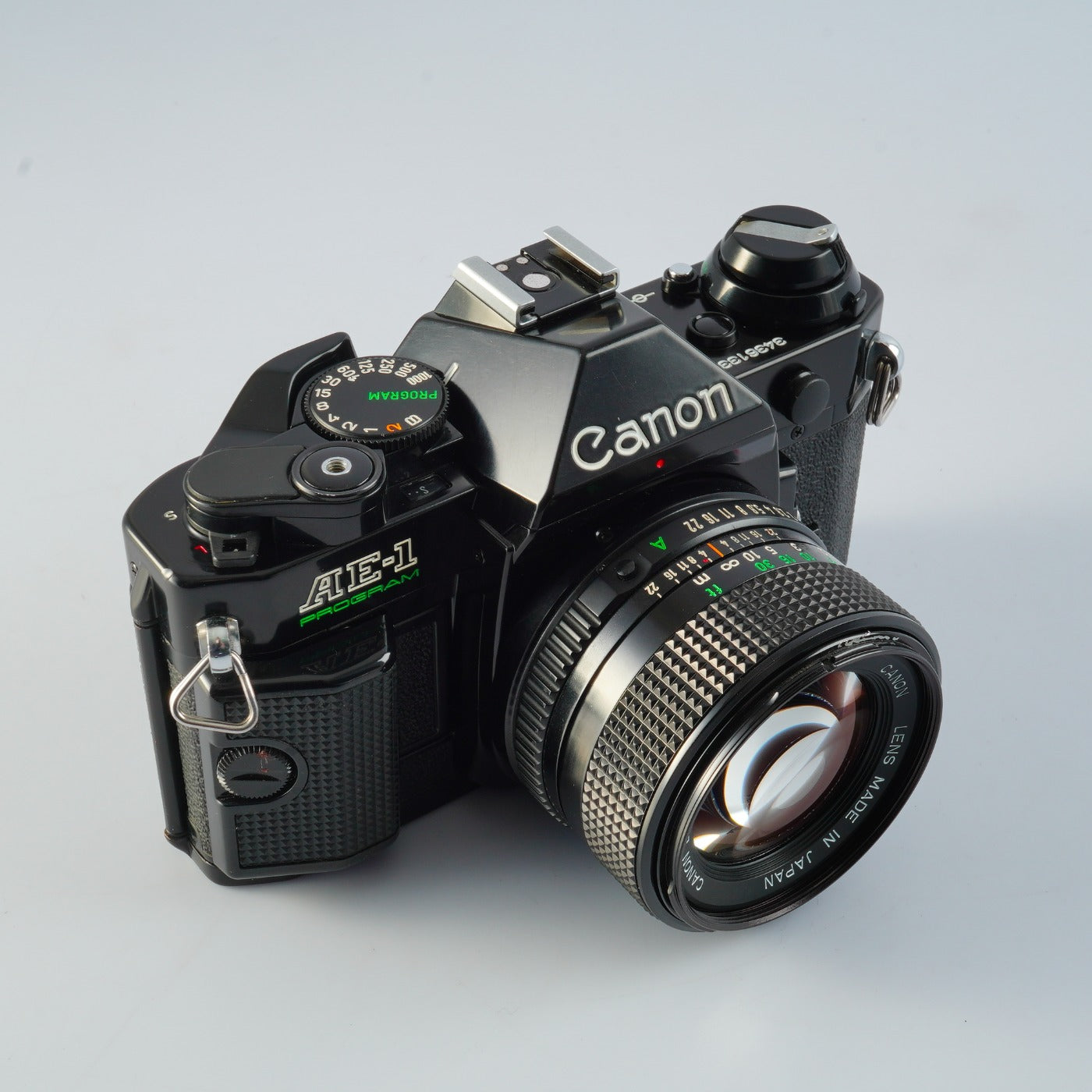 【CLA’d】 Canon AE-1 Program Black + New FD 50mm F/1.4 MF フィルム一眼レフカメラ