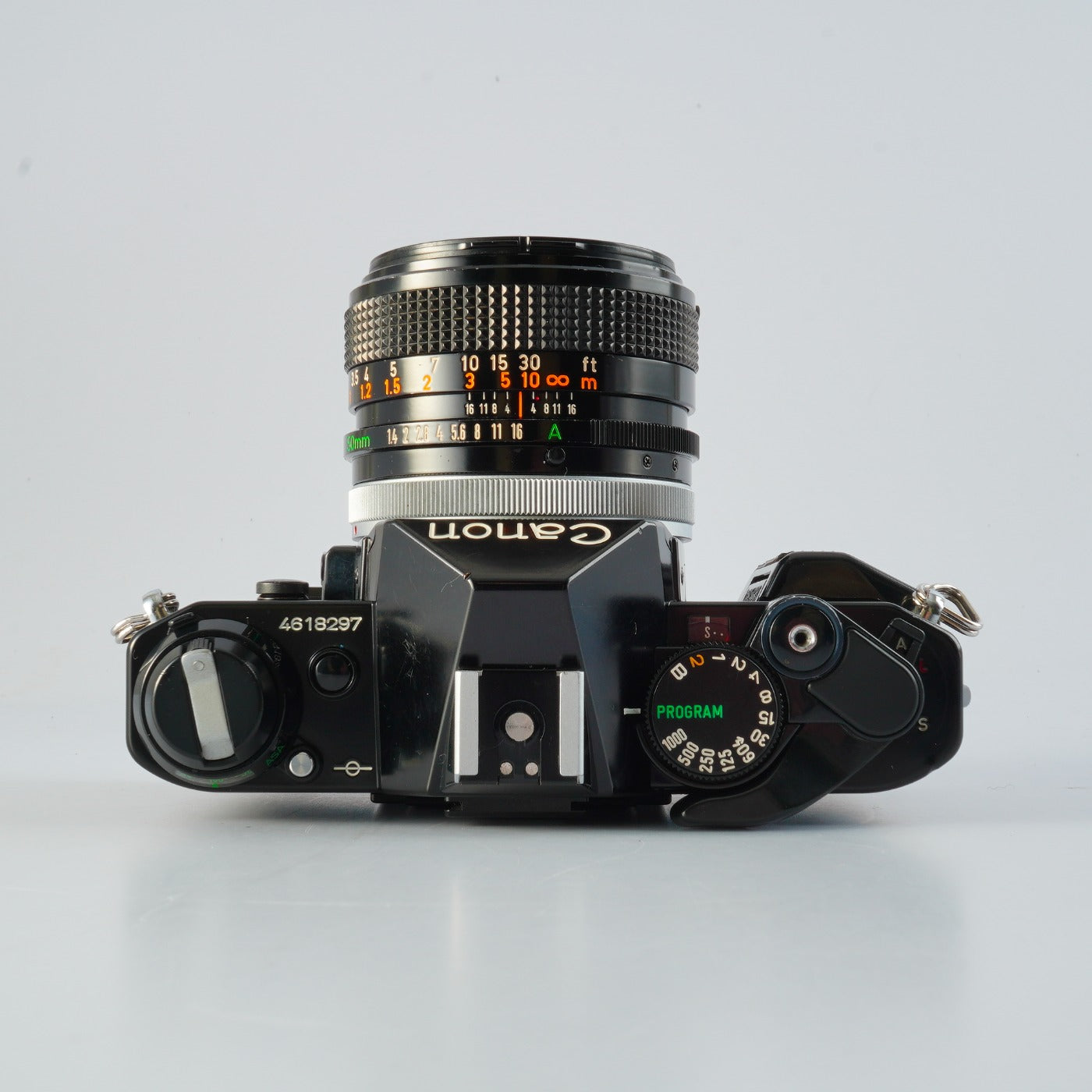 【CLA’d】 Canon AE-1 Program Black + FD 50mm F/1.4 S.S.C. MF フィルム一眼レフカメラ