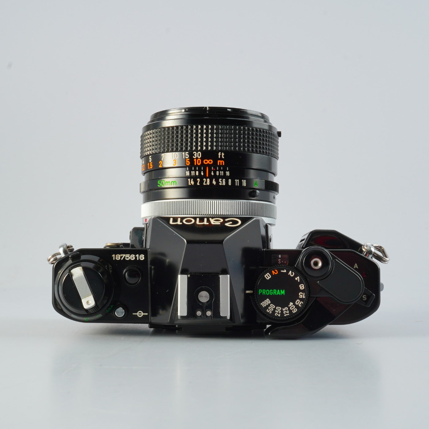 【CLA’d】 Canon AE-1 Program Black + FD 50mm F/1.4 S.S.C. MF フィルム一眼レフカメラ