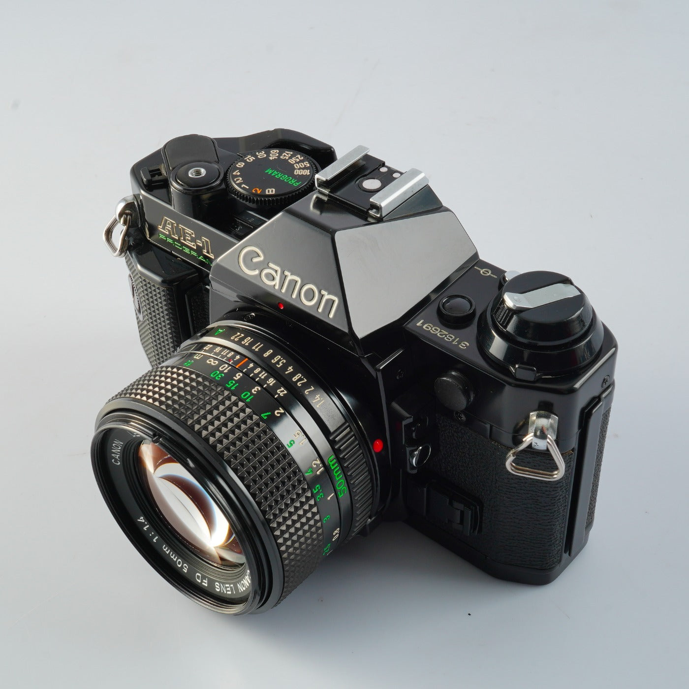 【CLA’d】 Canon AE-1 Program Black + NEW FD 50mm F/1.4 MF フィルム一眼レフカメラ