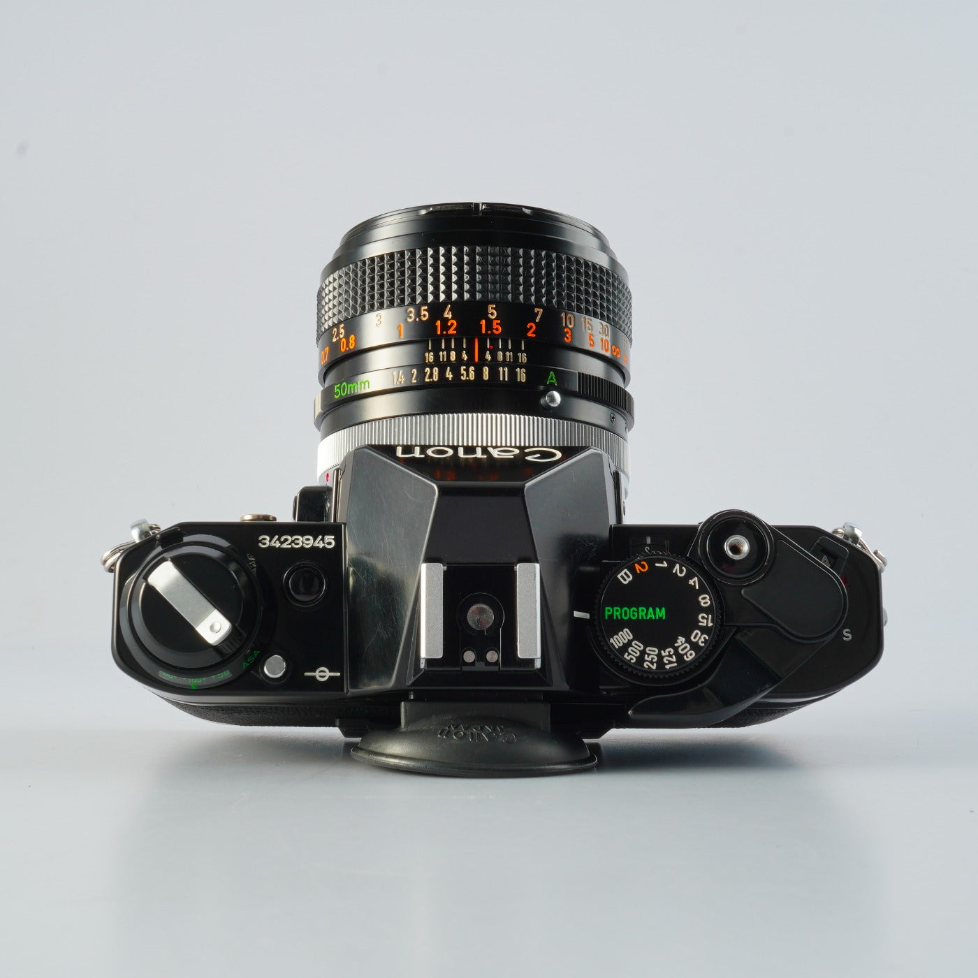 【CLA’d】 Canon AE-1 Program Black + FD 50mm F/1.4 S.S.C. MF フィルム一眼レフカメラ