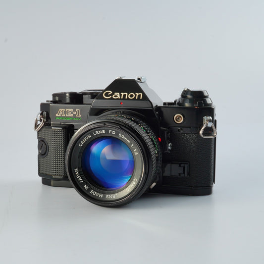【CLA’d】 Canon AE-1 Program Black + NEW FD 50mm F/1.4 MF フィルム一眼レフカメラ