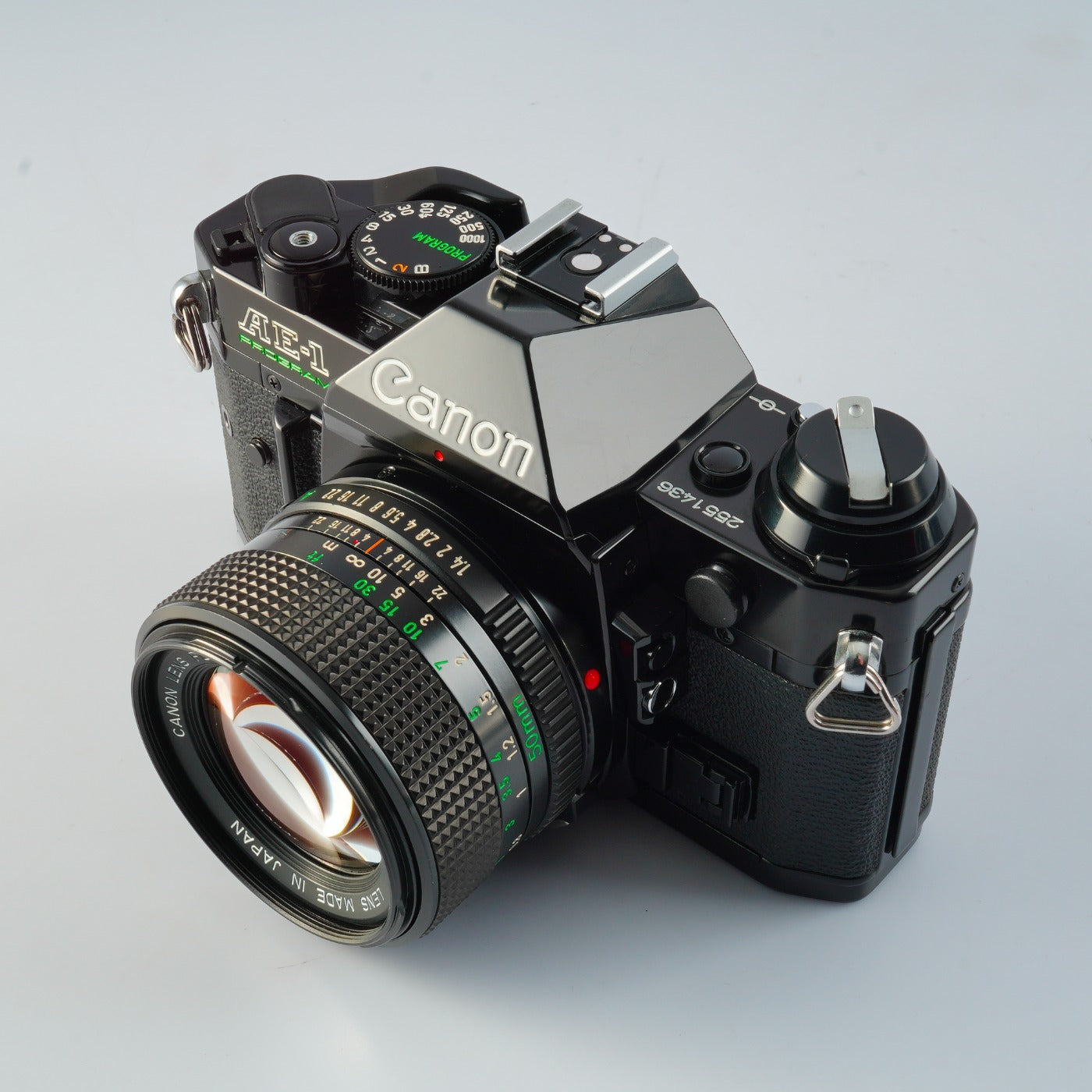 【CLA’d】 Canon AE-1 Program Black + New FD 50mm F/1.4 MF フィルム一眼レフカメラ