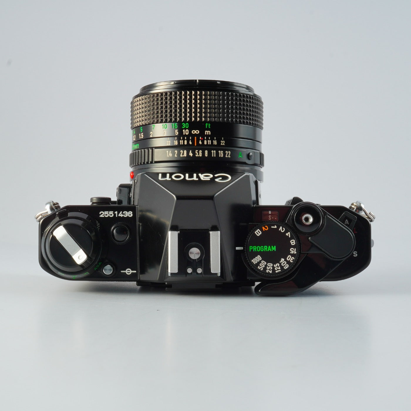 【CLA’d】 Canon AE-1 Program Black + New FD 50mm F/1.4 MF フィルム一眼レフカメラ