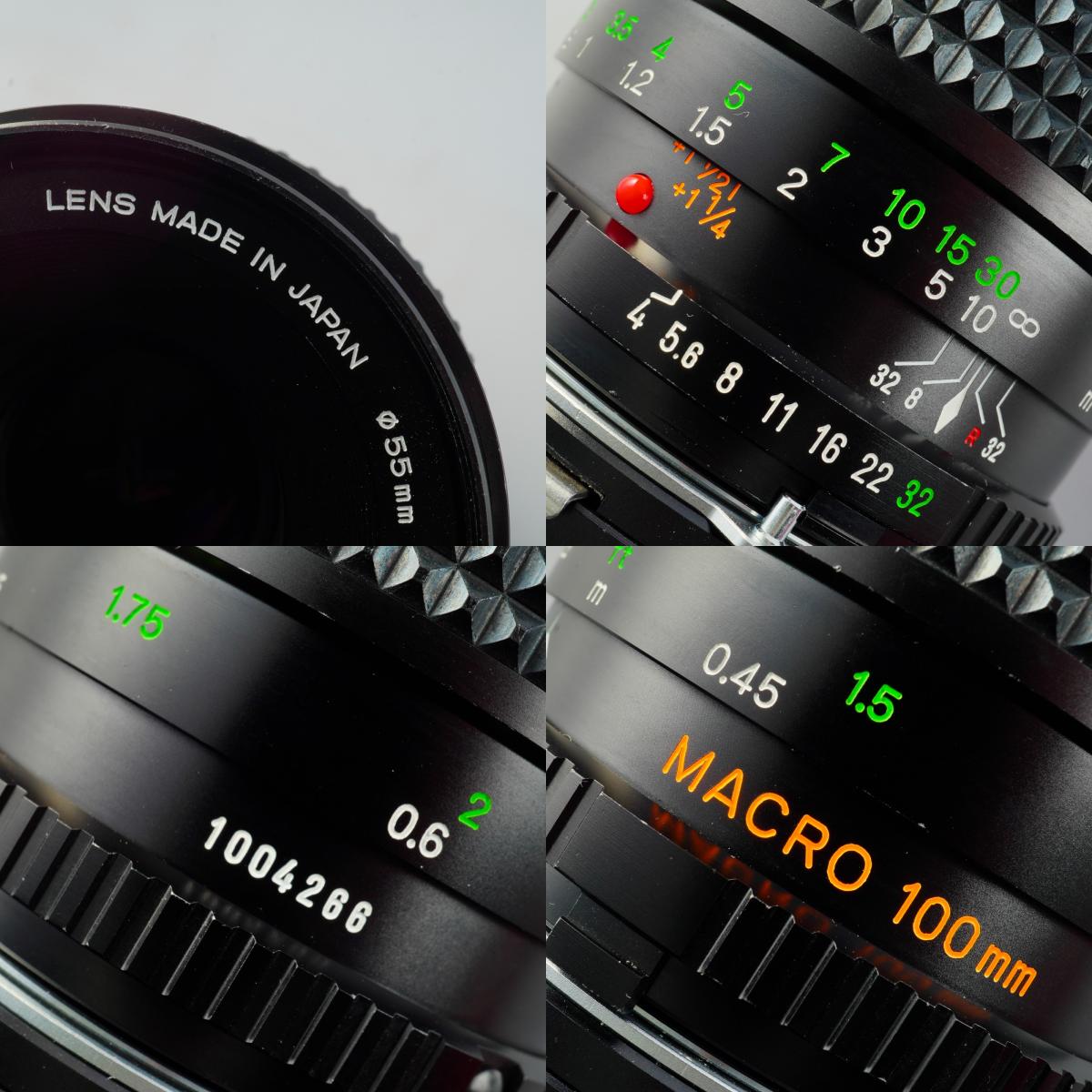 MINOLTA MD MACRO ROKKOR 100mm F/4 + 1:2-1:1 Extension Tube 単焦点レンズ