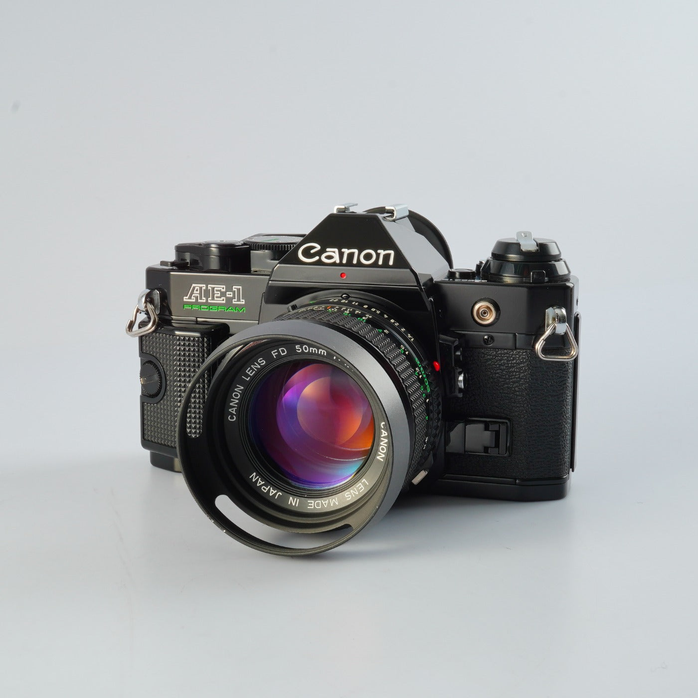 【SERVICED & TESTED】 Canon AE-1 Program Black + New FD 50mm F/1.4 MF フィルム一眼レフカメラ