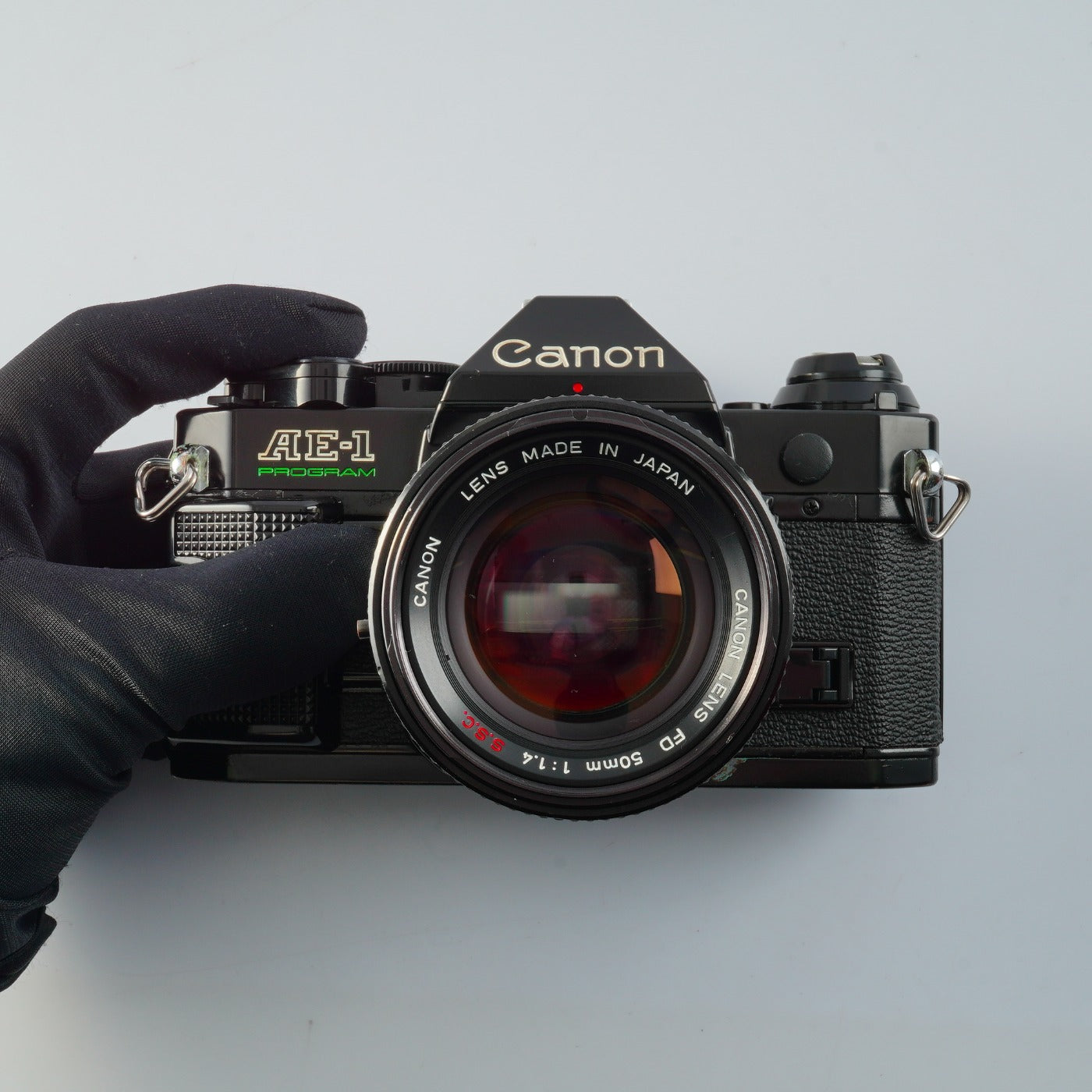 【SERVICED & TESTED】 Canon AE-1 Program Black + FD 50mm F/1.4 S.S.C. "O" MF フィルム一眼レフカメラ
