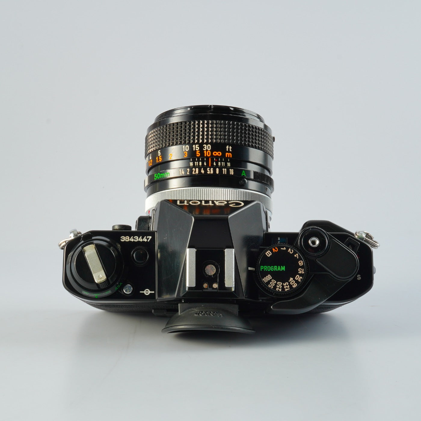 【SERVICED & TESTED】 Canon AE-1 Program Black + FD 50mm F/1.4 S.S.C. "O" MF フィルム一眼レフカメラ