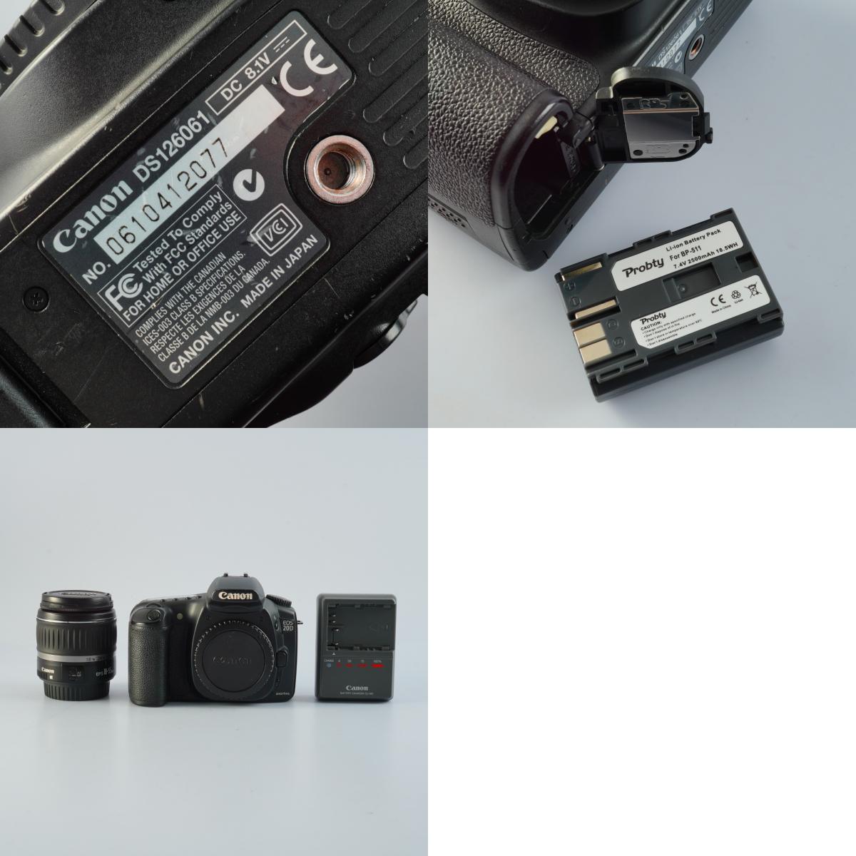 Canon EOS 20D + EF-S 18-55mm F/3.5-5.6Ⅱ USM + CF 2GB デジタル一眼レフカメラ